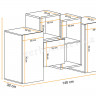 Фото мебели для гостиной BLOX BXS3 ASM MEBLE – схема с внешними размерами