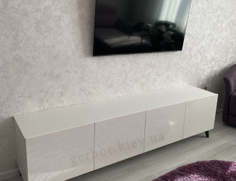 Тумба під телевізор ABETO 200 CAMA MEBLE білий / білий глянець