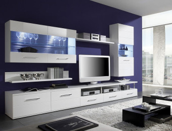 Комплект мебели для гостиной АВИЛА БРВ-Украина с подсветкой витрин