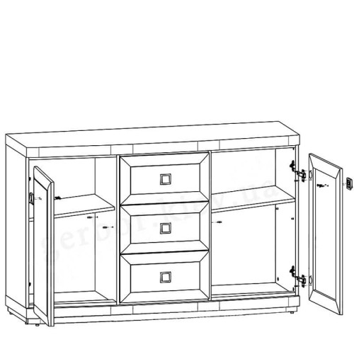 Фото комоду ОРЕГОН KOM2D3S БРВ (ВМК) – схема наповнення