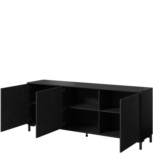 Фото комоду 200 3D MARMO CAMA MEBLE чорний / чорний мармур – наповнення