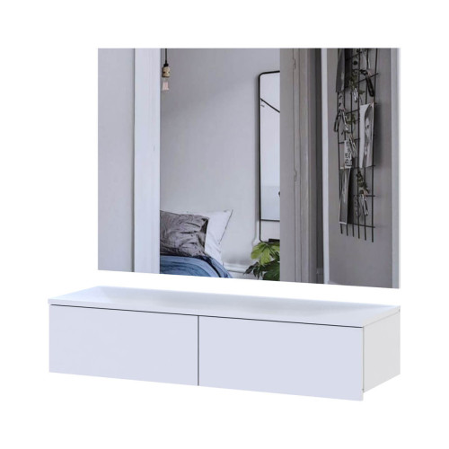 Фото комплекта туалетний столик + дзеркало ЛЕВІЯ ДОРОС (DOROS) білий