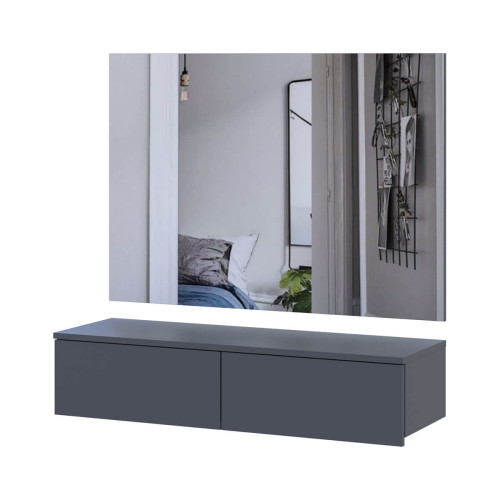 Фото комплекта туалетний столик + дзеркало ЛЕВІЯ ДОРОС (DOROS) графіт