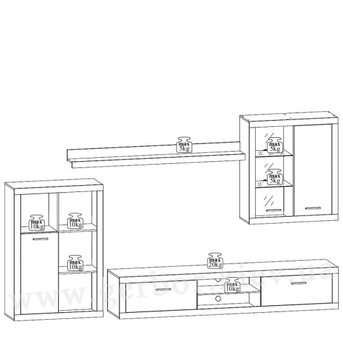 Фото вітальні САНСЕТ БРВ (ВМК) – схема навантажень