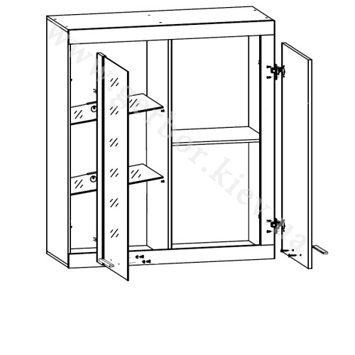 Фото вітальні САНСЕТ БРВ (ВМК) – схема навісної вітрини