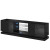 Фото тумбы ТВ QIU 200 CAMA MEBLE черный глянец с подсветкой полок – вид сбоку