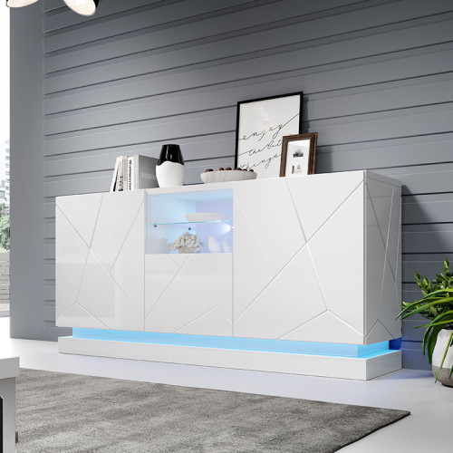 Фото комоду QIU 2D1K CAMA MEBLE білий глянець з підсвіткою