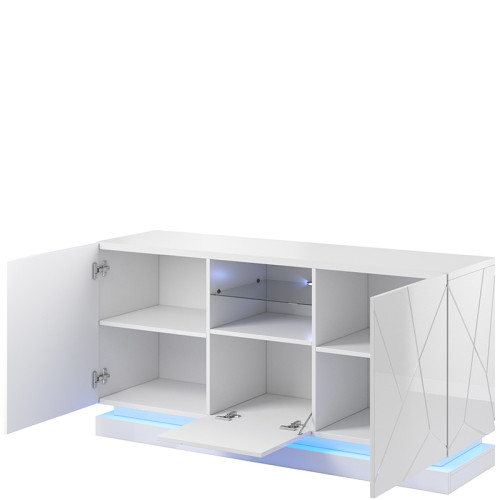 Фото комоду QIU 2D1K CAMA MEBLE білий глянець з підсвіткою – наповнення