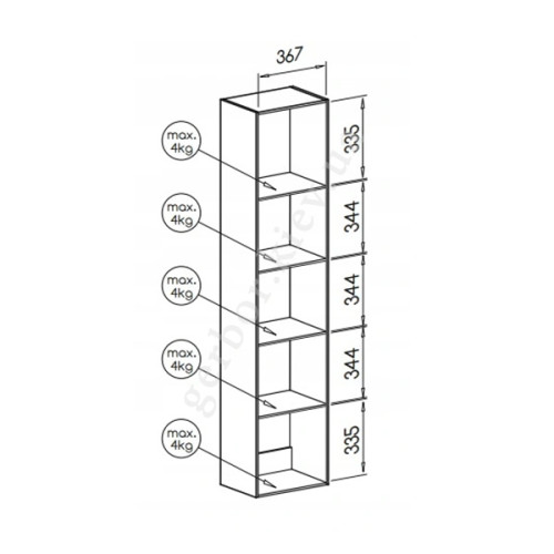 Фото навесного пенала VIGO CAMA MEBLE 180 - схема наполнения
