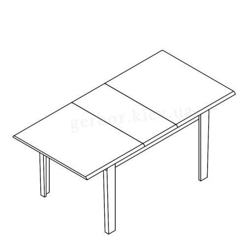 Фото обіднього столу ЛОРЕН STO/140 БРВ – схема у розкладеному вигляді