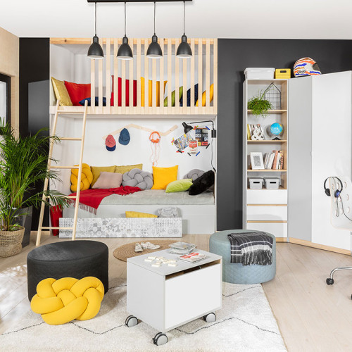 Фото мобильной тумбы NANDU KTN1K BRW в интерьере детской