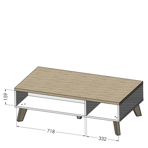 Фото журнального столика 110 LOTTA CAMA MEBLE дуб вотан – схема с размерами