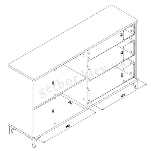 Фото комода SNOBI SB4 BOGFRAN – схема с размерами