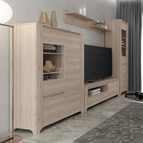 Фото вітальні Бордо Гербор у кольорі дуб сан-ремо світлий – вигляд збоку