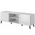 Фото тумбы ТВ 150 ABETO CAMA MEBLE белый / белый глянец – ниши по центру