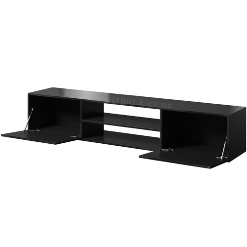 Фото навісної тумби ТВ SLIDE K 200 CAMA MEBLE чорний / чорний глянець – наповнення