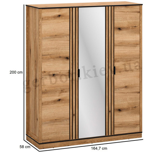 Фото шафи із дзеркалом HELIX 3D MEBELBOS – розміри