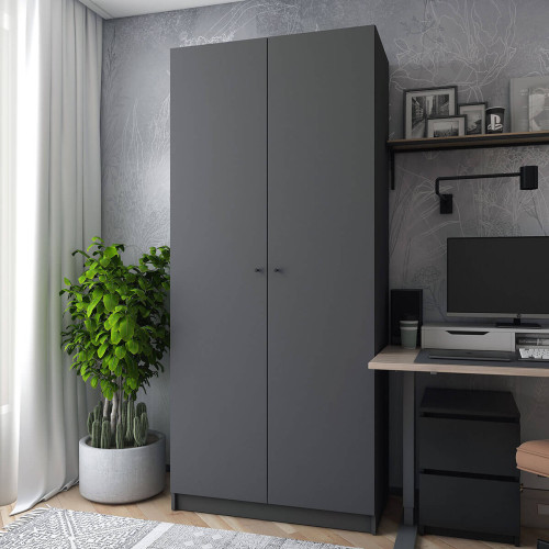 Фото шафи 2 ДСП ПРОМО ДОРОС (DOROS) антрацит  в інтер'єрі