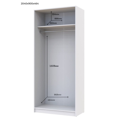 Фото шафи 2 ДСП ПРОМО ДОРОС (DOROS) білий – розміри