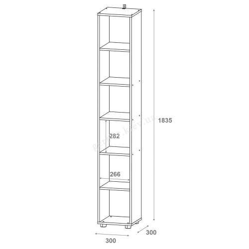 Фото шафи-пенала для ванної МІРА ДОРОС (DOROS) – схема із внутрішніми розмірами