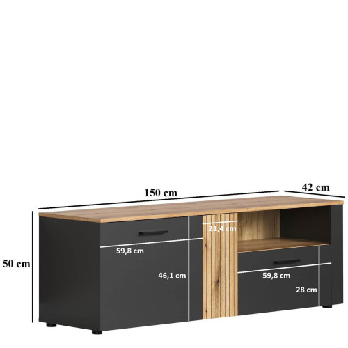 Фото тумби ТВ ESTEBAN 2D1S MEBELBOS – розміри