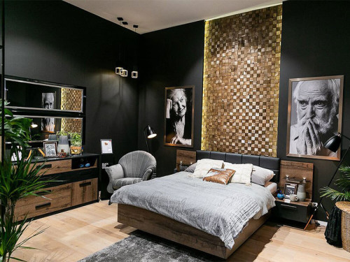 Фото кровати LOZ/180/B с подъемным механизмом KASSEL BRW в интерьере спальни