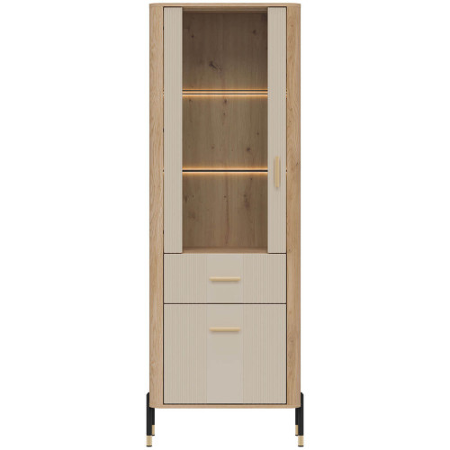 Фото вітрини DANTE DT13 LIVEO дуб кремона торро / кашемір / золоті ручки – вигляд спереду