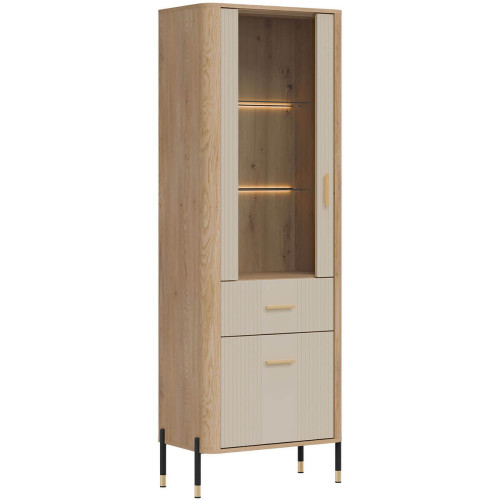 Фото вітрини DANTE DT13 LIVEO дуб кремона торро / кашемір / золоті ручки – вигляд збоку