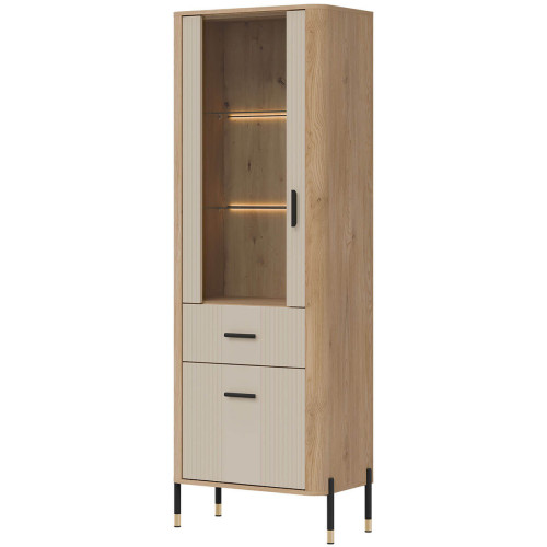 Фото вітрини DANTE DT13 LIVEO дуб кремона торро / кашемір / чорні ручки