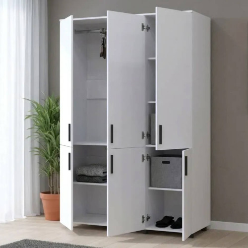 Фото наповнення білої шафи ТОРН 3 ДСП штанга ДОРОС (DOROS) в інтер'єрі