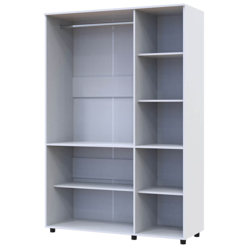 Фото білої шафи ТОРН 3 ДСП штанга ДОРОС (DOROS) – вигляд збоку наповнення