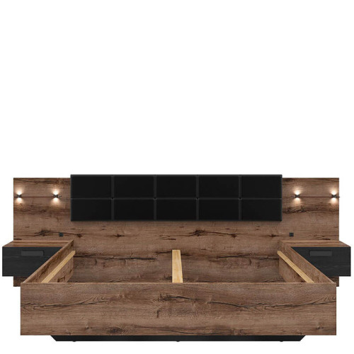 Фото кровати с тумбочками KASSEL LOZ/180/A BRW – вид спереди