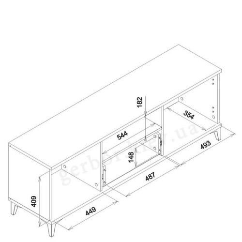 Фото тумбы ТВ SNOBI SB1 BOGFRAN – схема с размерами