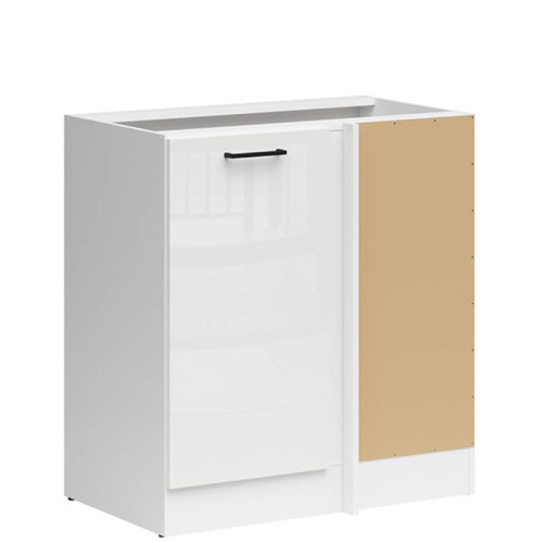 Фото правої кутової тумби JUNONA LINE DNW/100/82P BBL BRW крейдяний глянець – вигляд збоку
