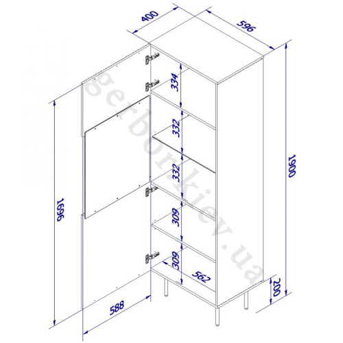 Фото вітрини PALAZZO CAMA MEBLE – схема з розмірами