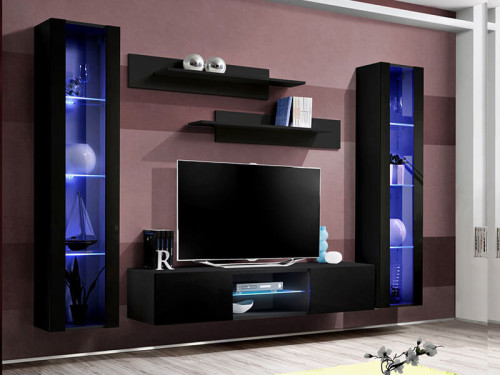 Фото гостиной FLY O2 ZZ ASM MEBLE черный / черный глянец