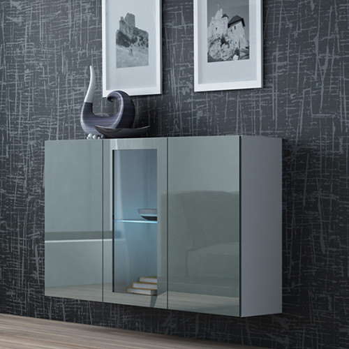 Фото навесного комода VIGO CAMA MEBLE белый / серый глянец