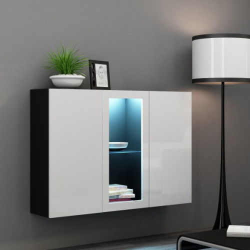 Фото навесного комода VIGO CAMA MEBLE черный / белый глянец