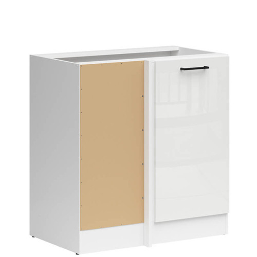 Фото лівої кутової тумби JUNONA LINE DNW/100/82L BBL BRW крейдяний глянець – вигляд збоку