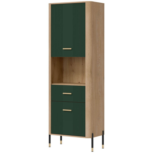 Фото стелажу DANTE DT15 LIVEO дуб кремона торро / зелений / золоті ручки