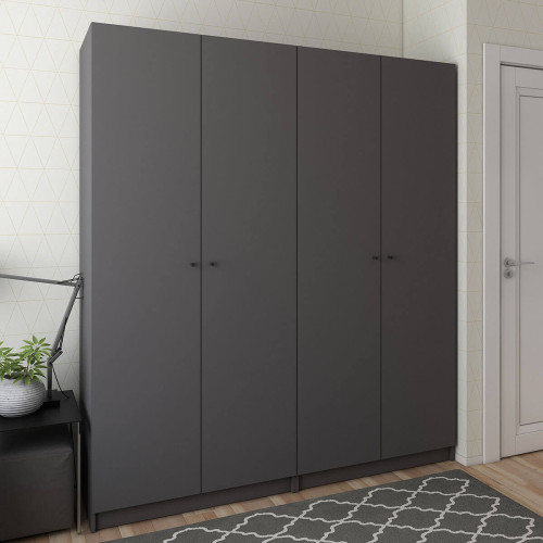 Фото шафи 2+2 ДСП ПРОМО ДОРОС (DOROS) антрацит в інтер'єрі – вигляд збоку