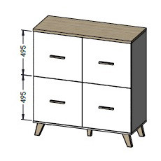 Фото комода 110 4D LOTTA CAMA MEBLE дуб вотан – схема с размерами