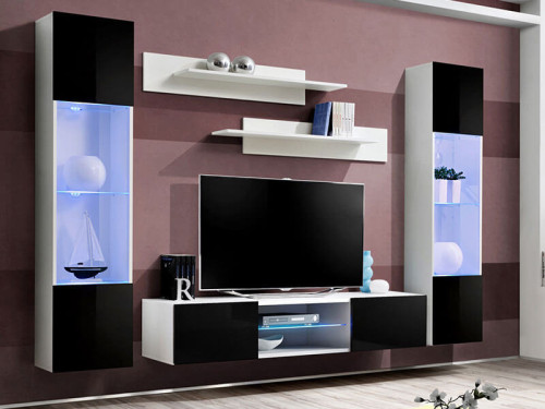 Фото гостиной FLY O3 WS ASM MEBLE белый / черный глянец