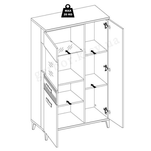 Фото витрины SNOBI SB6 BOGFRAN – схема наполнения