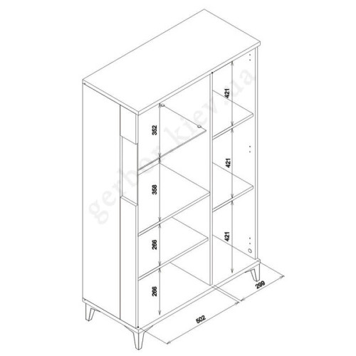 Фото витрины SNOBI SB6 BOGFRAN – схема с размерами