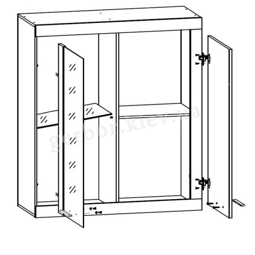Фото вітальні ШАКІРА БРВ (ВМК) – схема наповнення навісної вітрини