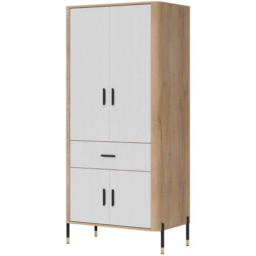 Фото шафи DANTE DT16 LIVEO дуб кремона торро / білий / чорні ручки