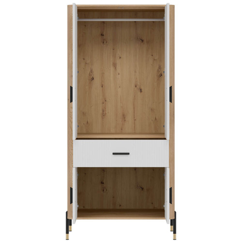 Фото шафи DANTE DT16 LIVEO дуб кремона торро / білий / чорні ручки – вигляд спереду наповнення