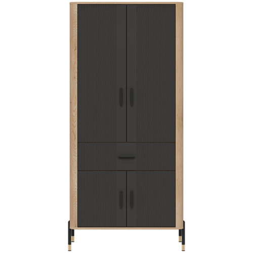 Фото шафи DANTE DT16 LIVEO дуб кремона торро / антрацит / чорні ручки – вигляд спереду