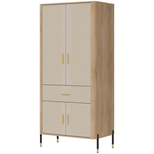 Фото шафи DANTE DT16 LIVEO дуб кремона торро / кашемір / золоті ручки